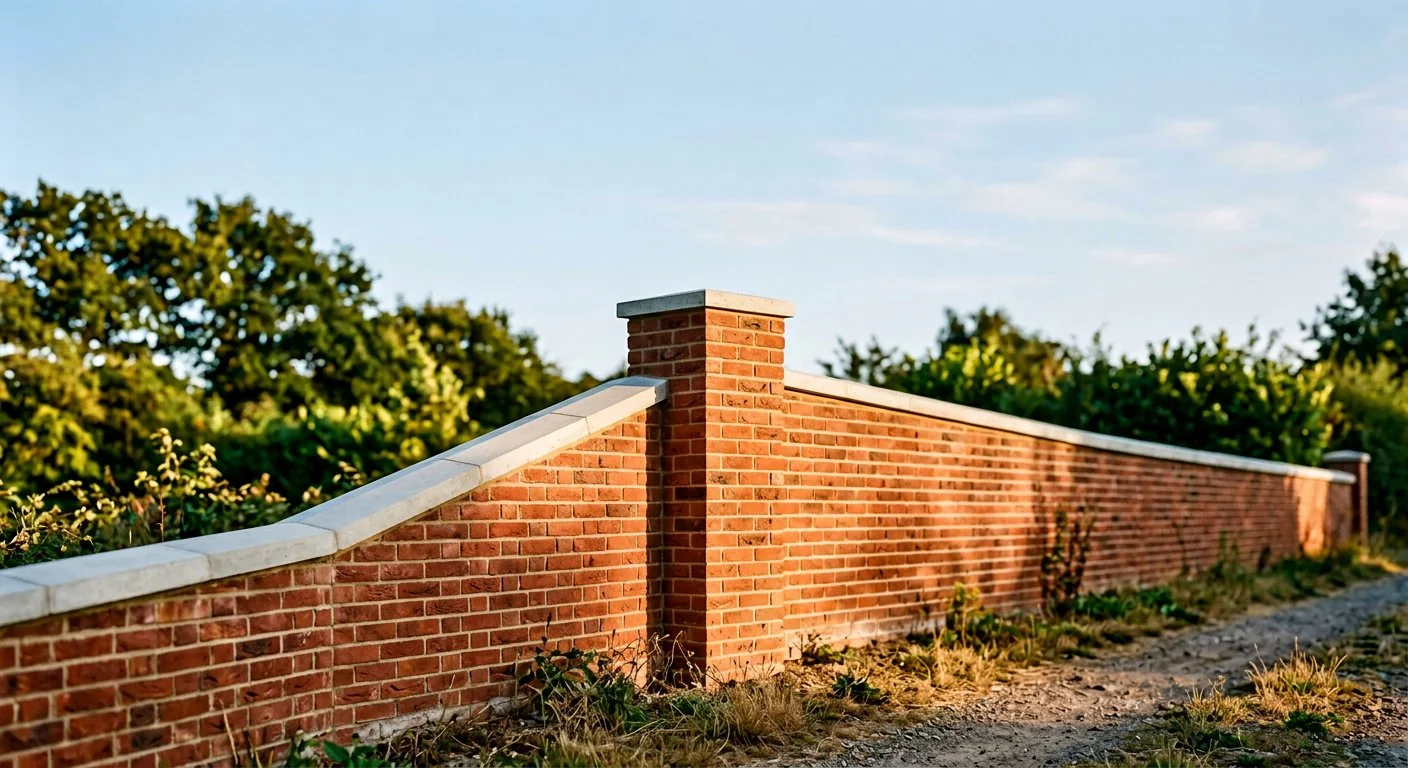 Brick garden wall